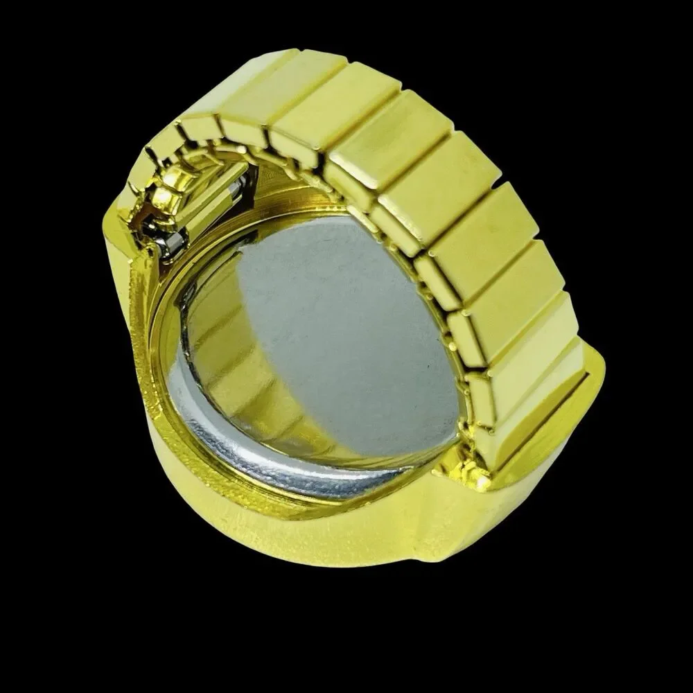 BOZHI Ring Watch Gold Design With Crystals New